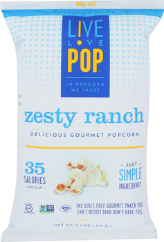 LIVE LOVE POP: Popcorn Ready To Eat Zesty Ranch, 4.4 oz