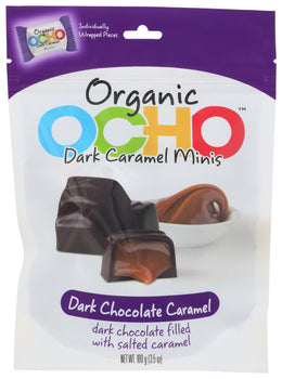 OCHO CANDY: Dark Caramel Minis Dark Chocolate Caramel, 3.50 oz