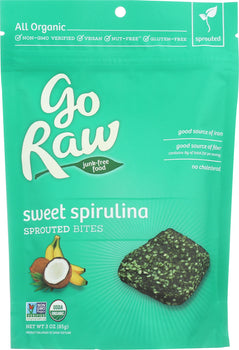 GO RAW: Bites Spirulina Sprouted Organic, 3 oz