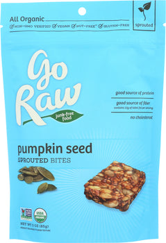 GO RAW: Bites Pumpkin Sprouted Organic, 3 oz