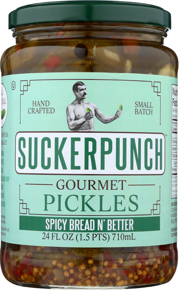 SUCKERPUNCH: Pickles Bread Better Spicy, 24 oz