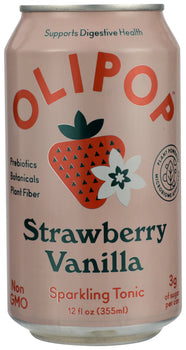 OLIPOP: Strawberry Vanilla Soda, 12 oz