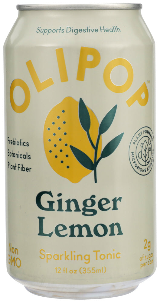 OLIPOP: Ginger Lemon Soda, 12 oz