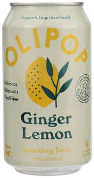 OLIPOP: Ginger Lemon Soda, 12 oz