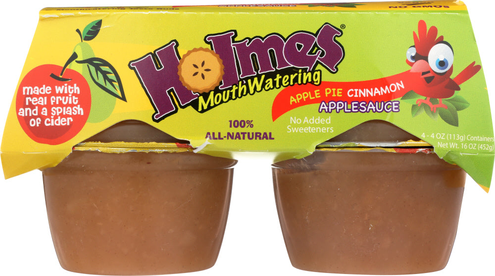 HOLMES MOUTHWATERING APPLESAUCE: Applesauce Cinnamon 4 Pack, 16 oz