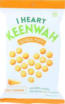 I HEART KEENWAH: Quinoa Puffs Aged Cheddar, 3 oz