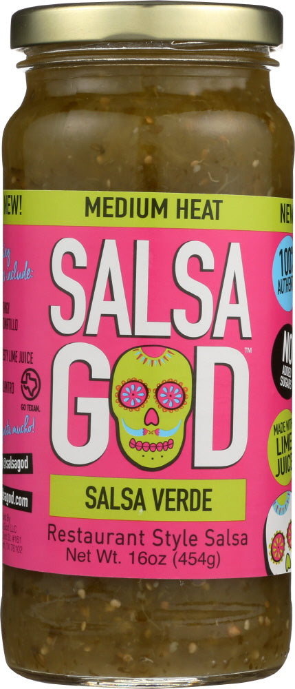 SALSA GOD: Salsa Medium Verde, 16 oz