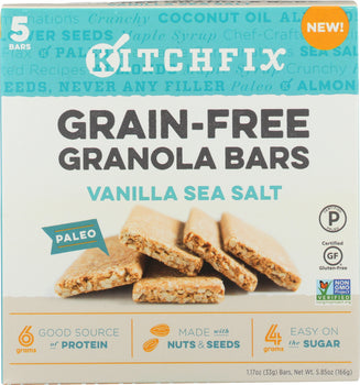 KITCHFIX: Grain Free Granola Bars Vanilla Sea Salt, 5.85 oz