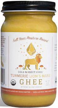 GOLD NUGGET GHEE: Ghee Butter Turmeric Lions Mane, 8 oz