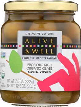 ALIVE & WELL: Olives Green Rovie Organic, 12.5 oz