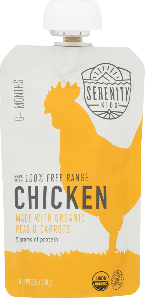 SERENITY KIDS: Chicken with Organic Peas & Carrots Baby Food, 3.5 oz