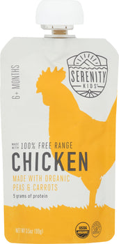 SERENITY KIDS: Chicken with Organic Peas & Carrots Baby Food, 3.5 oz