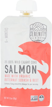 SERENITY KIDS: Salmon with Organic Butternut Squash & Beet Baby Food, 3.5 oz