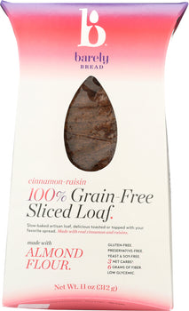 BARELY BREAD: Cinnamon Raisin Sliced Loaf, 11 oz