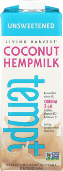 LIVING HARVEST: Tempt Unsweetened Coconut Hemp Milk, 32 oz