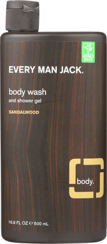 EVERY MAN JACK: Body Wash & Shower Gel Sandalwood, 16.9 oz