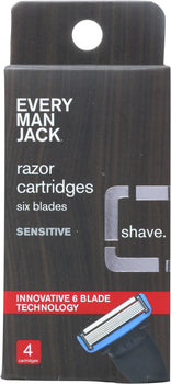 EVERY MAN JACK: Sensitive Razor Cartridges 6 Blades, 4 each