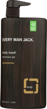 EVERY MAN JACK: Sandalwood Body Wash, 33.8 oz