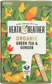 HEATH AND HEATHER: Organic Green Tea and Ginger, 20 ea