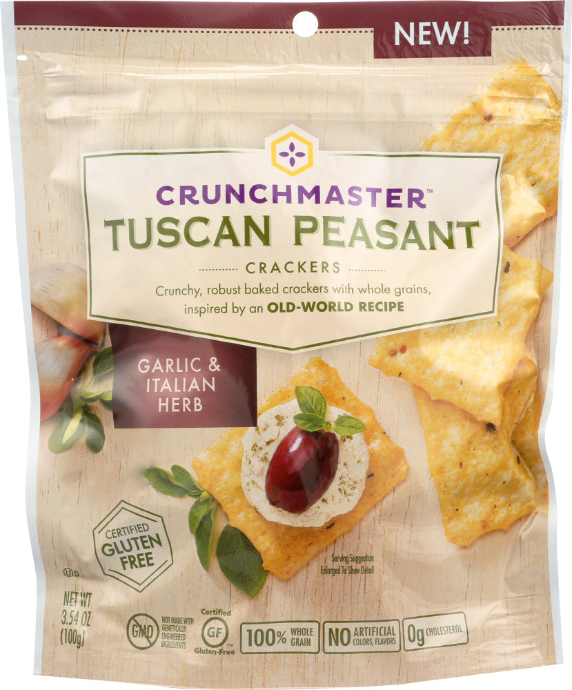 CRUNCHMASTER: Garlic Italian Herb Crackers, 3.54 oz