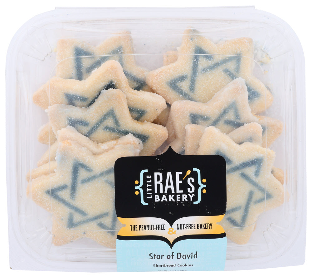 LITTLE RAE'S BAKERY: Star Of David Shortbread Cookie, 14 oz