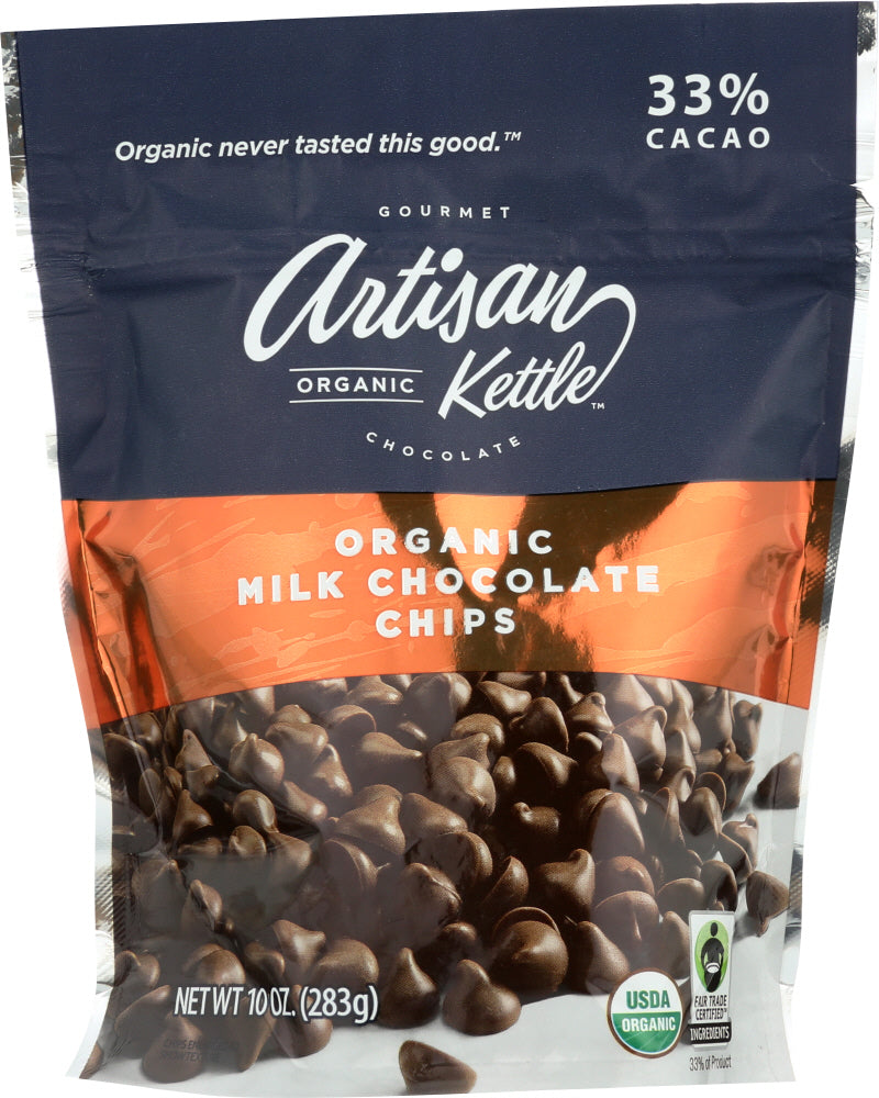 ARTISAN KETTLE: Organic Milk Chocolate Chips, 10 oz