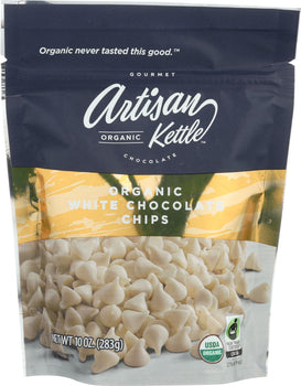 ARTISAN KETTLE: Organic White Chocolate Chips, 10 oz