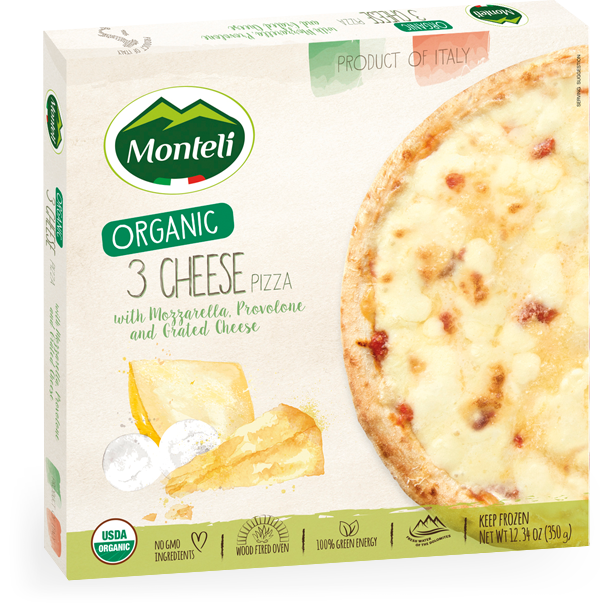 MONTELI PIZZA: Pizza 3 Cheese, 12.34 oz