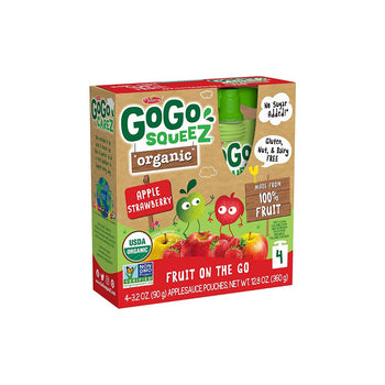 GOGO SQUEEZ: Applesc Strawbry 4Pk Org, 12.8 oz