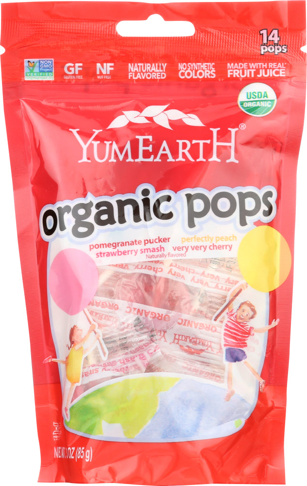 YUMMY EARTH: Organic Lollipops Gluten Free Fruit Flavors 14 pc, 3 oz