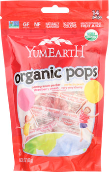 YUMMY EARTH: Organic Lollipops Gluten Free Fruit Flavors 14 pc, 3 oz