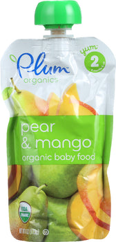 PLUM ORGANICS: Organic Baby Food Stage 2 Pear & Mango, 4 oz