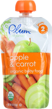 PLUM ORGANICS: Organic Baby Food Stage 2 Apple & Carrot, 4 oz