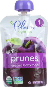 PLUM ORGANICS: Just Fruit Stage 1 Pouch Prunes, 3.5 oz