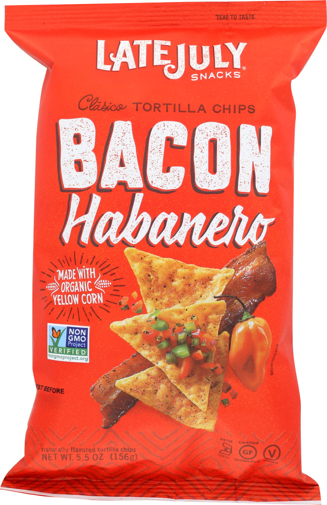 LATE JULY SNACKS: Clasico Tortilla Chips Bacon Habanero, 5.5 oz