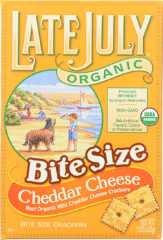 LATE JULY: Organic Bite Size Cheddar Cheese Crackers, 5 oz