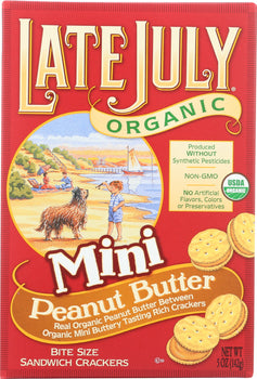 LATE JULY: Organic Bite Size Sandwich Crackers Peanut Butter, 5 oz