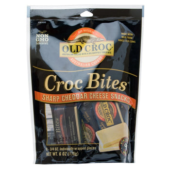 OLD CROC: Croc Bites Sharp Cheddar Cheese Snacks 8ct, 6 oz