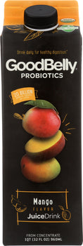 GOOD BELLY: Mango Flavor Probiotic Juice Drink, 32 oz