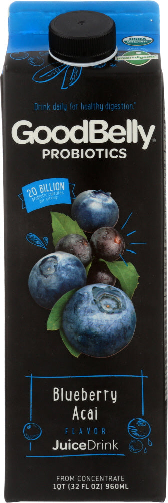 GOOD BELLY: Probiotic Juice Drink Blueberry Acai, 32 oz