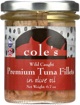COLES: Tuna Fillet Olive Oil Glass, 6.7 oz