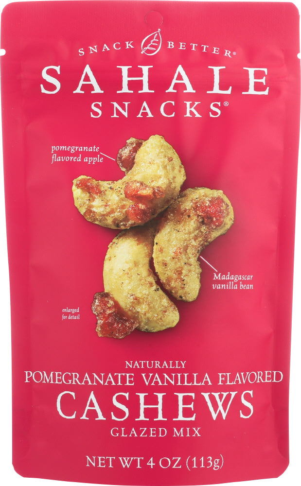 SAHALE SNACKS: Cashews with Pomegranate and Vanilla, 4 Oz