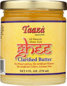 TAAZA: Clarified Pure Ghee Butter, 9 oz