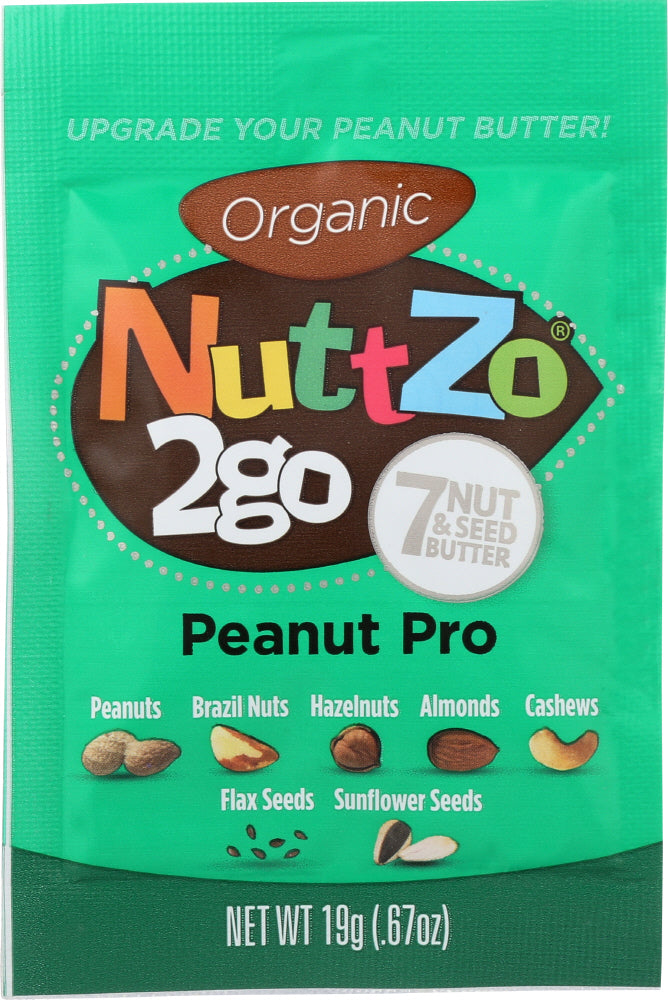 NUTTZO: Organic Butter Peanut Pro 2Go, 0.67 oz