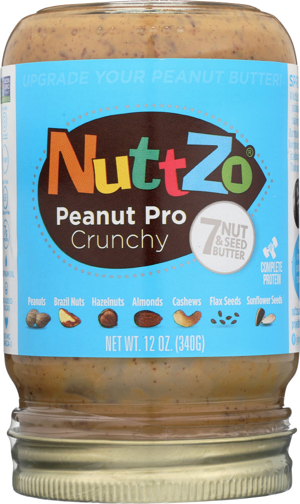 NUTTZO: Peanut Butter Peanut Pro Crunchy, 12 oz