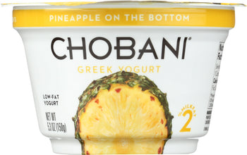 CHOBANI: Low-Fat Greek Yogurt Pineapple on the Bottom, 5.3 oz