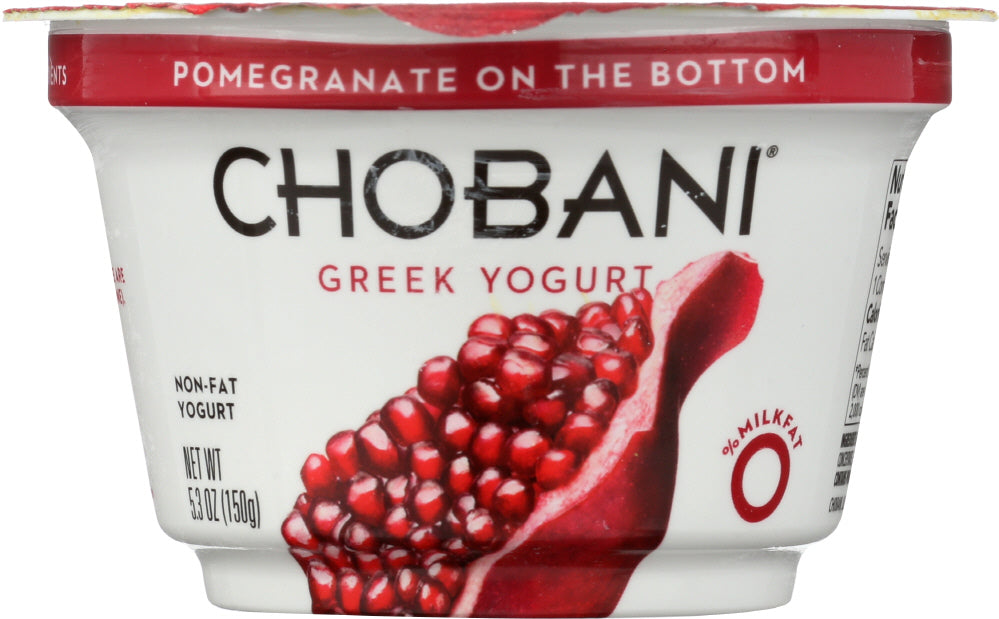 CHOBANI: Non-Fat Greek Yogurt Pomegranate on the Bottom, 5.3 oz