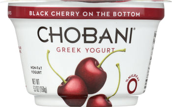 CHOBANI: Non-Fat Greek Yogurt Black Cherry on the Bottom, 5.3 oz