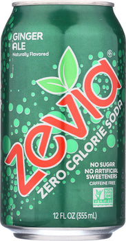 ZEVIA: All Natural Zero Calorie Soda Ginger Ale 6-12 fl oz, 72 fl oz