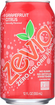 ZEVIA: Zero Calorie Soda Grapefruit Citrus 6-12 fl oz, 72 fl oz